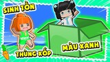 📗NOOB KAMUI VÀ MÈO SIMMY THỬ THÁCH 24H SỐNG TRONG THÙNG XỐP MÀU XANH📗 TRONG MINI WORLD