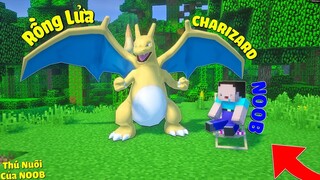 NẾU NOOB CÓ RỒNG LỬA CHARIZARD LÀ THÚ NUÔI PHUN LỬA CỰC MẠNH TRONG MCPE | Thử Thách SlenderMan