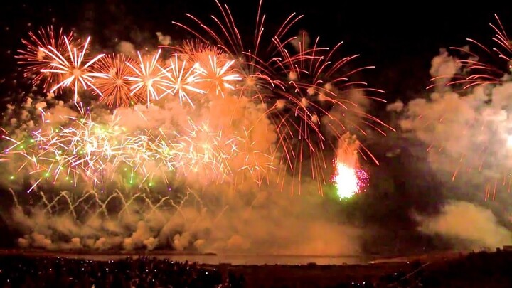 柏崎 花火 2015 柏崎市民一同 フルワイドスタ－マイン Gion Kashiwazaki Fireworks 2015 Japan,Niigata Pref．