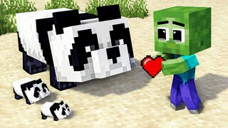 Monster school : Baby Zombie and Baby Panda - Sad Story - Minecraft Animation