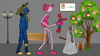 Mommy Long Leg, Huggy Wuggy, Granny, Hulk, Spiderman, Funny Animation - Drawing Cartoon 2