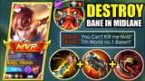 YIN VS INDONESIA NO.1 BANE | YIN NEW BUILD TO COUNTER PRO BANE IN MIDLANE | MOBILE LEGENDS