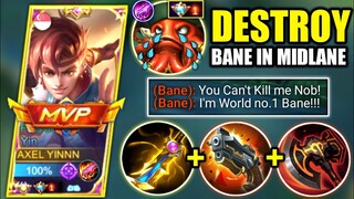 YIN VS INDONESIA NO.1 BANE | YIN NEW BUILD TO COUNTER PRO BANE IN MIDLANE | MOBILE LEGENDS