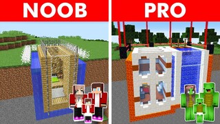 Minecraft NOOB vs PRO: SAFEST CLIFF HOUSE BUILD CHALLENGE WITH FAMILY