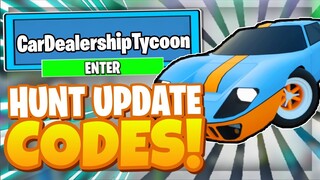 CAR DEALERSHIP TYCOON CODES *🚘HUNT UPDATE🚘* ALL NEW SECRET OP CODES! Roblox Car Dealership Tycoon