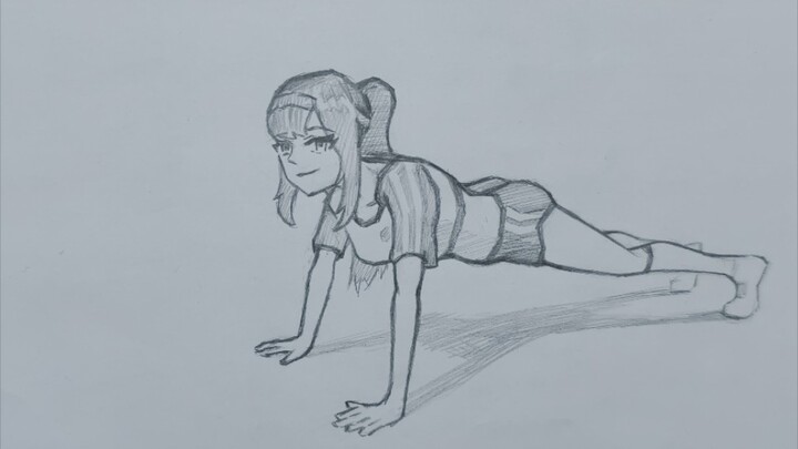 Simple animation, Bella's push-up training