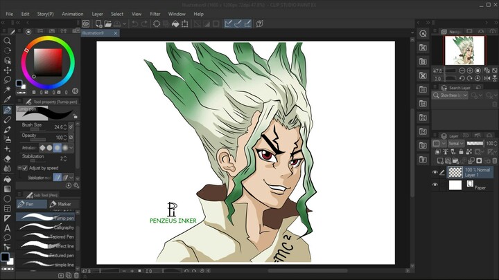 Senku Ishigami (Dr.Stone) Digital Fan Art #BilibiliAniSummerFair