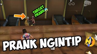 PRANK JADI CEWEK DI MODE TRAINING NGINTIP ORANG LAGI WIK WIK |FREE FIRE PRANK