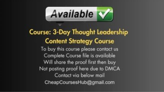 3-Day Thought Leadership Content Strategy Course