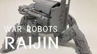 WAR ROBOTS RAIJIN tampilan model abu-abu dari mecha Thor