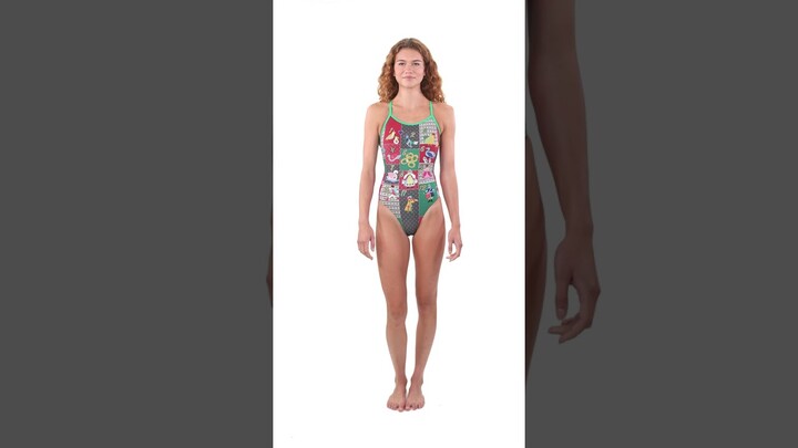 Sporti Granny Sweater 12 Days of Christmas Thin Strap One Piece Swimsuit (22-44) | SwimOutlet.com