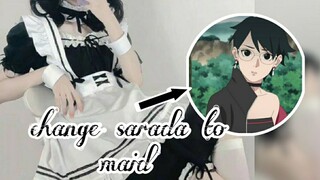 ubah sarada menjadi maid 😍 PART 1