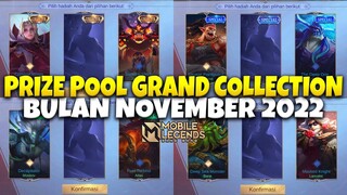 UPDATE PRIZE POOL SKIN COLLECTOR BULAN NOVEMBER 2022 GRAND COLLECTION MOBILE LEGENDS