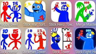 Wuggy Tower,StickWar Tower,Stick Hero Tower Defense,Merge Master Stick,Stickman Tower,Stick Horror..