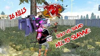 منفردا مقابل فرقة اللعب | Garena Free Fire: Solo Vs Squad Gameplay [26 Kills]