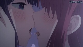 anime yuri kiss 5 - kuzu no honkai - scum's wish - hanabi x ecchan - anime kiss moments