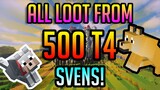 ALL LOOT FROM 500 T4 SVENS WITH +137% MAGIC FIND! | Hypixel Skyblock Slayer Marathon
