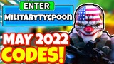 MAY *2022* ALL NEW SECRET *HEISTS* UPDATE OP CODES In MILITARY TYCOON! Roblox Military Tycoon