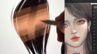 [ps/procreate full set of hair brushes] The hair has to be drawn like this, and you can get it in mi