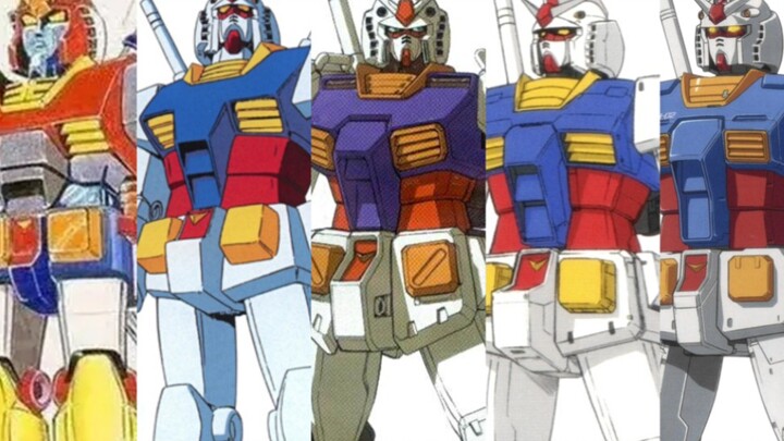 "Gundam berdiri tegak di bumi" Gundam RX-78-2 asli yang diciptakan oleh berbagai seniman dan desaine