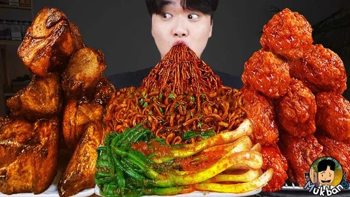 ASMR MUKBANG| 직접 만든 즉석 떡볶이 양념치킨 튀김 먹방 & 레시피 ...