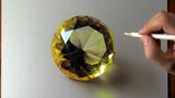 Drawing - 3D yellow diamond