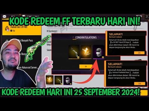 KODE REDEEM FF HARI INI! KODE REDEEM FREE FIRE TERBARU 25 SEPTEMBER 2024 HARI INI