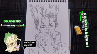 [SPEED DRAWING] anime DR.STONE |senku ishigami | kusebut sayur kol🙂