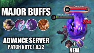 BUFFED SELENA NEW LUNOX NEW SUN NEW MOSKOV | 1.8.22 PATCH NOTE ADV SERVER