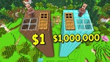 ถ้าเกิด!? บ้านสูงยาวคนจน $1 เหรียญ VS บ้านสูงยาวคนรวย $1,000,000 เหรียญ - Minecraft