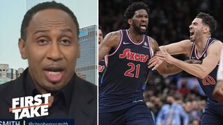 First Take | Stephen A. reacts to Joel Embiid's clutch 3 leads 76ers past Raptors in Game 3