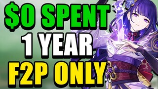 I spent $0 after 1 year of playing Genshin Impact...