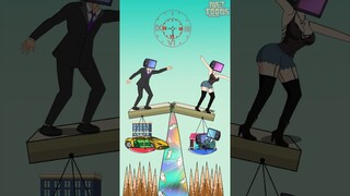 Who will help Tv Woman x Tv Man in this situation?❤️ | Skibidi Toilet Meme | Funny Animation #shorts