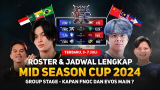 Roster dan Jadwal Lengkap MSC 2024 ! Kapan ONIC dan EVOS Main ? Group Stage 3-7 Juli