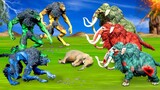 10 Zombie Mammoths vs 10 Zombie Wolf Fight Elephant Rescue Saved By Woolly Mammoth Animal Fights