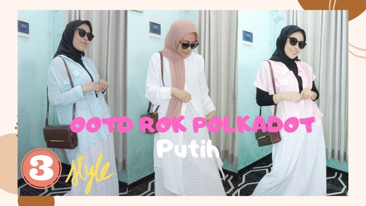Rok Polkadot Putih Cuma 40Ribuan | 3  Style Buat Silaturahmi Lebaran