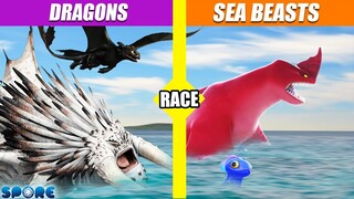 How To Train Your Dragon vs Sea Beast Race | SPORE