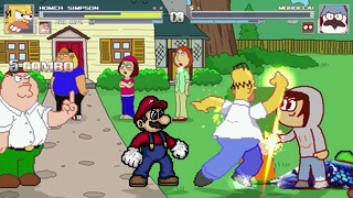 AN Mugen Request #1943: Homer, Peter, Crow, Mario VS Mordecai, Rigby, Kyle, Luigi