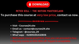 Peter Kell - The Notion Masterclass