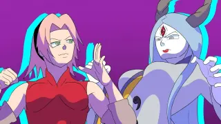 Kaguya VS Naruto and Sasuke (but it's Sakura)