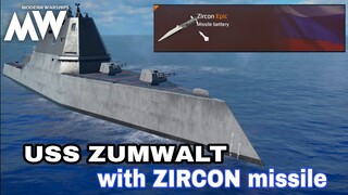 Modern Warships: USS ZUMWALT equipped with ZIRCON Missile. online match gameplay.