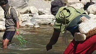 cast net fishing in Nepal | himalayan trout fishing | asala fishing |