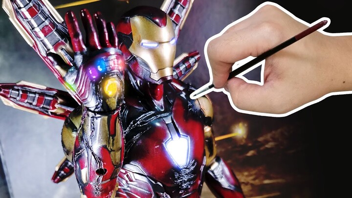 I customized an Iron Man Mark 85 action figure! ZD Toys Iron Man Mark 85 battle damage custom