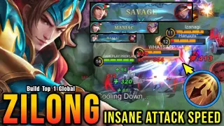 SAVAGE & MANIAC!! OP Zilong with New Inspire Insane Attack Speed - Build Top 1 Global Zilong ~ MLBB