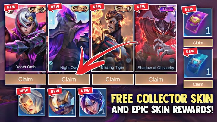 NEW! CLAIM YOUR FREE COLLECTOR SKIN AND EPIC SKIN + TICKET DRAW REWARDS! FREE SKIN! | MOBILE LEGENDS