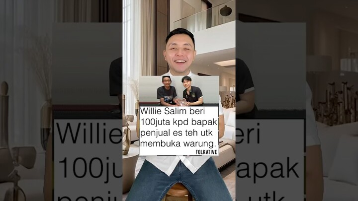 Willie Salim ngasih 100 JUTA buat bapak ES TEH? Banyak yang ikut-ikutan bantu? #shorts