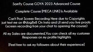 Sam9y Course GOYA 2023 Advanced Trading download