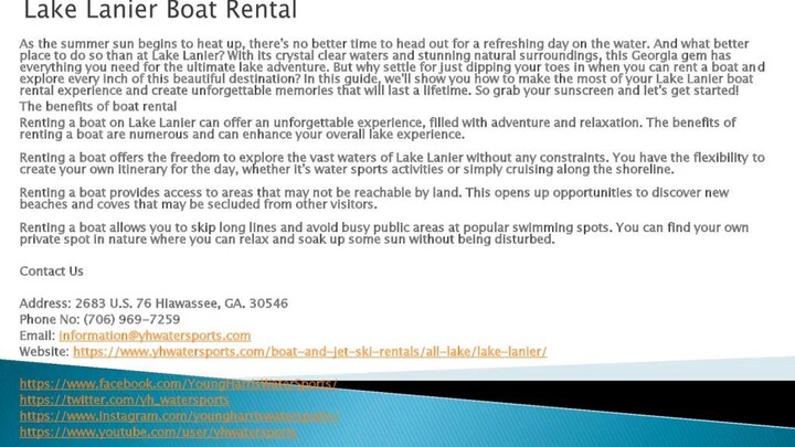 Lake Lanier Boat Rental