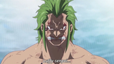 Bartolomeo cosplay Luffy, throws a rubber fist to defeat family mem