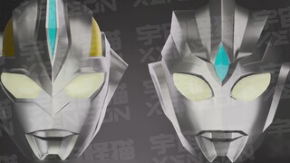 Model helm Ultraman buatan sendiri dari casing bekas Gaia dan Decaitliga yang dimodifikasi sendiri